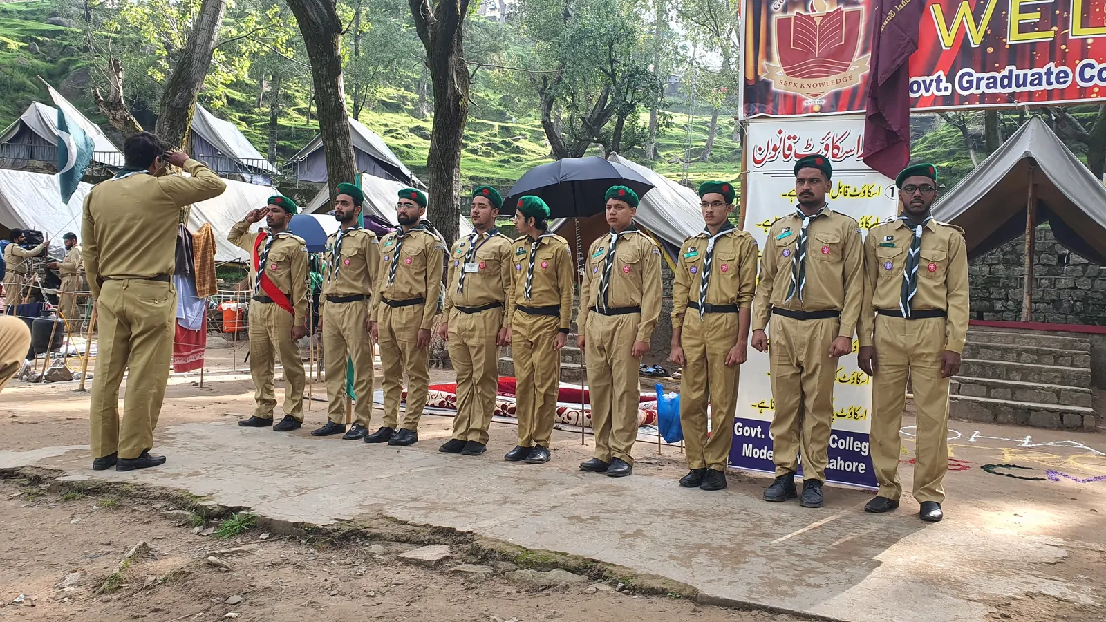 Scouts Club members at a college event